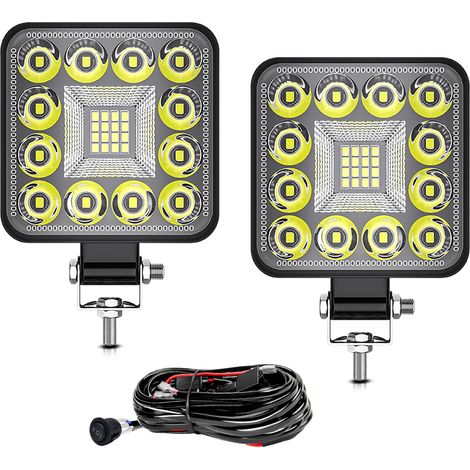Set aus 2 weißen LED-Lichtleisten, 7,6 cm (3 Zoll) und 160 W, mit Kabelbaum, für Auto, LKW, SUV, Quad, SSV, Wohnmobil oder Boot. (1/3)