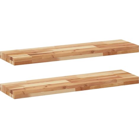 Maison Exclusive - Schweberegale 2 Stk. 100x20x4 cm Massivholz Ak
