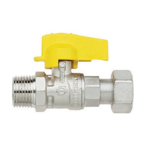 RUBINETTO A SFERA DIRITTO CON LEVETTA NORMGAS MASCHIO-GIRELLO FEMMINA- 1/2 x 3/4  DN 10- FIV- pezzi 1 (1/2)