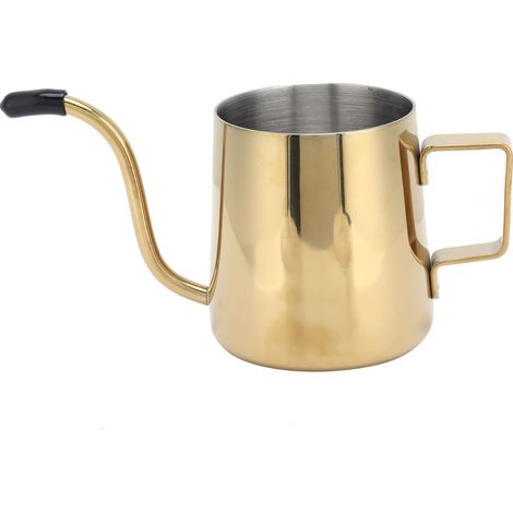 Bouilloire Café Acier Inox 240ml Bec Verseur Précis Pour Latte Et Thé Or Titane (1/5)