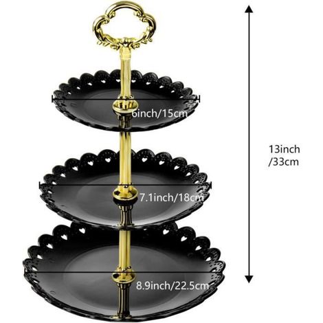 Présentoir à Gâteau en Ardoise 2/3 Étages Support à Gâteaux,Porte-gâteaux et Support à Desserts pour Biscuits, chocolats ou Fruits (1/4)