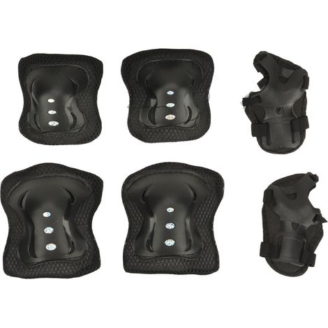 Kinder-Knie- und Ellbogenschoner aus weichem und atmungsaktivem Schwamm, geeignet für Rollschuhlaufen und Skateboarden (schwarz). (1/5)