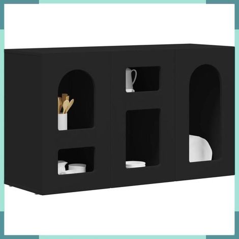 Buffet - 891345 - Noir - Bois d'ingénierie - 100 x 35 x 59 cm (1/5)