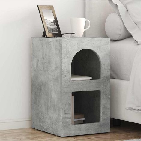 Nachttisch Beton Grau 29,5 x 33,5 x 50 cm Holzwerkstoff