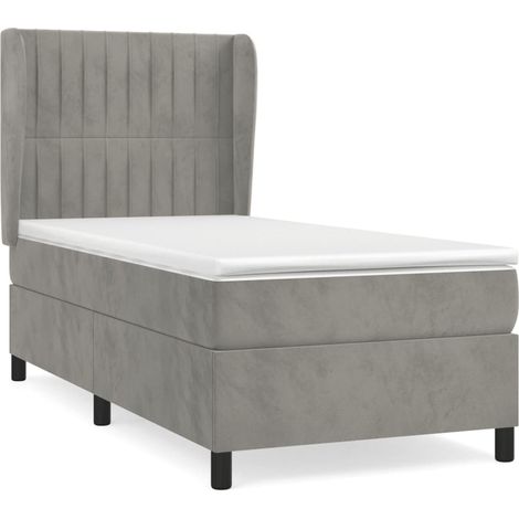 Maison Exclusive - Boxspringbett mit Matratze Hellgrau 100x200 cm