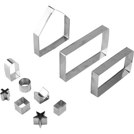 Emporte-pièce En Acier Inoxydable - Découpe Maison De Pain D'épices 3D - Pour Biscuits Et Pâtisserie - Lot De 10 Pièces (1/5)