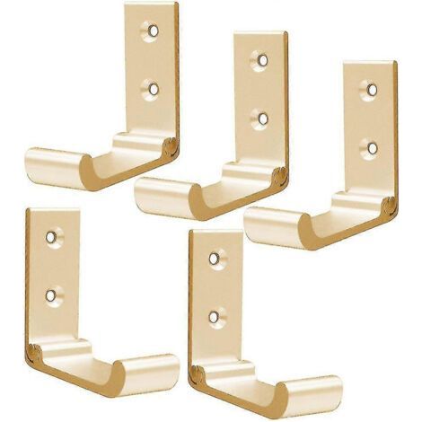 Lot de 5 crochets pliables muraux pour serviettes et vêtements, antirouille. (1/4)