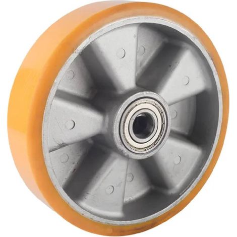 Ruota per transpallet di ricambio con rivestimento in poliuretano avolan e supporto in alluminio 200 x 50 mm -Foro 20 mm (1/3)