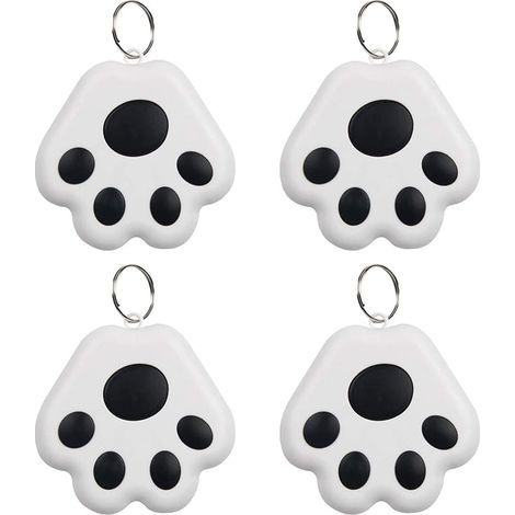 Lot de 4 mini traceurs GPS Bluetooth pour animaux de compagnie (noir et blanc) - Chiens/Chats (1/5)