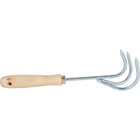 Kleingrubber aus Metall mit Holzgriff Grubber Hacke Handgrubber Gartenhelfer (1/3)