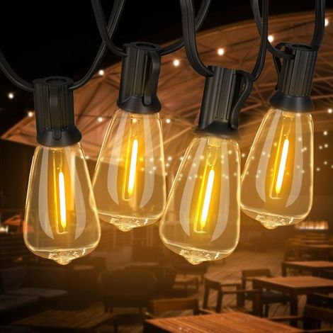 15 m Guirlande Lumineuse Extérieur Guinguette, LED Étanche IP44, Économie d'Énergie, Idéale pour Jardin, Terrasse et Fêtes en Plein Air (1/5)