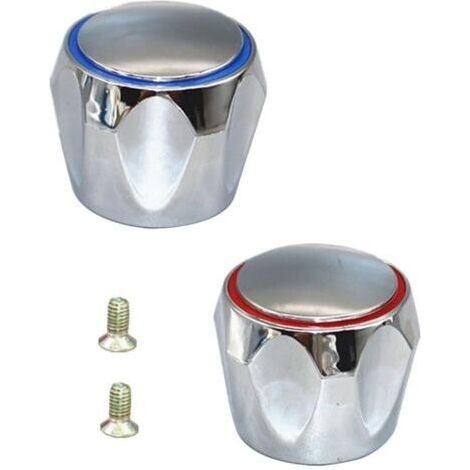 Lot de 2 têtes de robinet chromées pour lavabo, de rechange pour lavabo, baignoire, évier, cuisine
