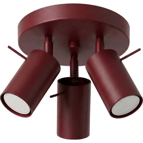 Plafones RING borgoña acero 3xGU10 25.7cm Sollux (1/2)