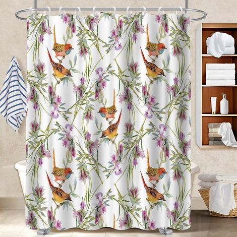 Voile de douche fluide en polyester 180x180 bordure lestée bâche de douche pour loft industriel (1/5)