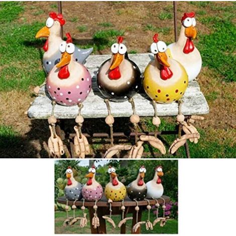 Figurine décorative en céramique représentant une poule Hilde pour la maison ou le jardin. (1/3)