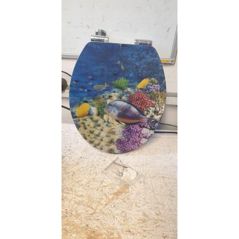 Wenko WENKO FISH Sedile WC MDF multicolore 38x44,5 cm