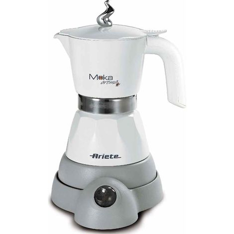 Cafetière italienne électrique 4 tasses – 400W – Verseuse à moka – Design original blanc – Ariete (1/2)