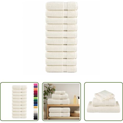 vidaXL Creme - Premium Badetücher SOLUND 10 Stk. Creme 100x150 cm 600 g/m² (1/5)