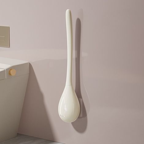 Ensemble brosse et support de brosse en silicone pour WC, kit de nettoyage mural pour WC, accessoires de nettoyage pour salle de bain (1/5)
