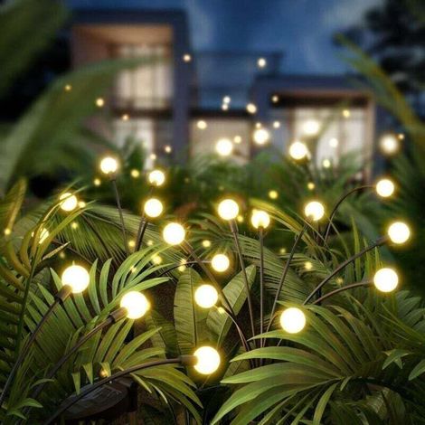 Pack de de 4 lampes solaires à LED scintillantes, XU, Lumière blanche chaude, 8 LED par paquet, produit de haute qualité, longue durée de vie, économe en énergie, sans UV - KZQ (1/4)