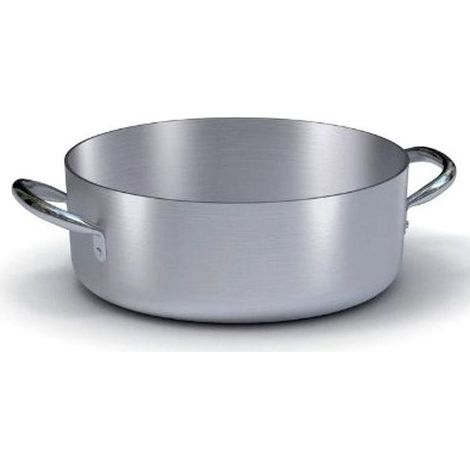 Ballarini 1000200 Serie 7000 Casseruola Bassa Professionale 2 Manici Alluminio 40 cm 16,6 Lt colore Grigio
