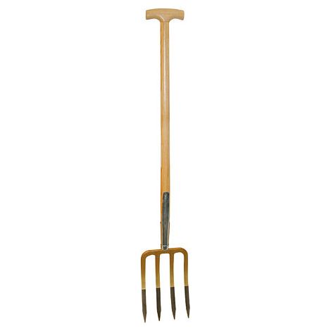 Outil de jardinage kerbl t-handle spade dents fines manche ergonomique