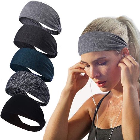 Bandeau Sport - 95 % Polyester 5 % Élasthanne - Pour Yoga Fitness Course Tennis - Taille Unique - Lot de 1 (1/5)
