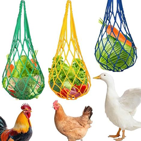 Hanging Chicken Treat Bags Vegetable Net for Feeding Chicken Coop Accessory (1/5)