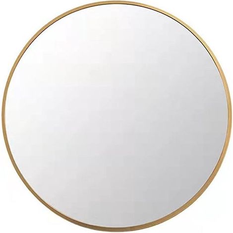 Miroir Longzimming - Miroir rond 40 cm - Cadre élégant en métal doré - Fixation murale - Idéal pour le salon, la chambre et le bureau, style décoratif (1/5)
