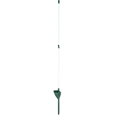 Horizont – Lot de 10 piquets en fibre de verre ovale blanc 110 cm – Flexible et incassable – Avec marchepied et isolateurs pour clôture