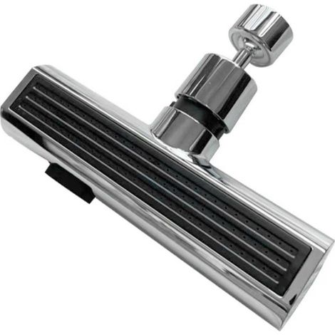 Universal plastic tap extension with splash guard for kitchen sink - Bubble nozzle - Silver (1/5)