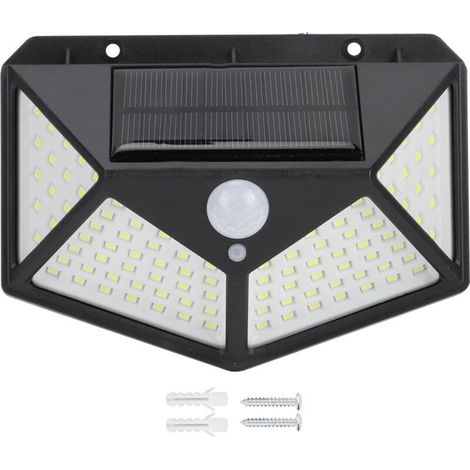100LED solaire capteur de mouvement lumière étanche applique murale lampadaire pour jardin extérieur (1/5)