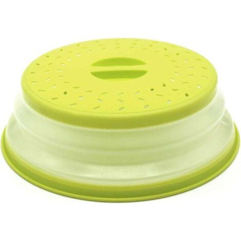 QORVA-Cloche Micro Ondes- Couvercle Pliable Couverture de Protection Anti-éclaboussures Passoire pour Fruits et Légumes sans BPA et Non Toxique (Vert)-Fei Yu (1/4)