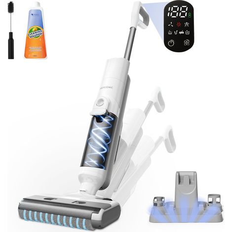 Proscenic – Aspirateur laveur sans fil 400W 20000 Pa – 60min autonomie – Sec/humide – Brosse à bord étroit – Réservoir 1.3L (1/5)