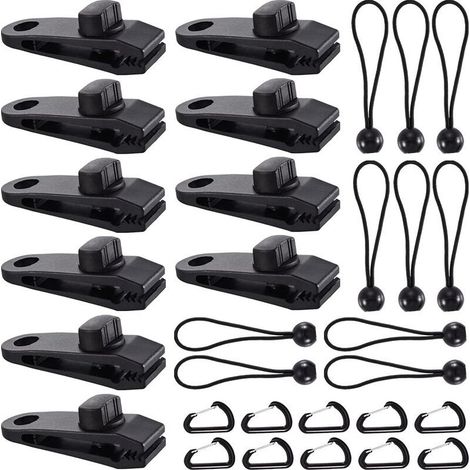 Clip de Bâche Tente, 30 Pièces Pince Bâche, Clips de Tente, Clips de Bâche Résistants, Tarp Clip Auvents, Clips de Tente de Bouche de Crocodile pour Tentes, BâChes, Auvents, Caravanes (30pcs) (1/5)