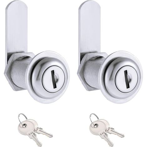 2 pièces serrure de boîte aux lettres 1/8 pouce (30 mm) serrure de boîte aux lettres de sécurité, serrures de porte d'armoire, serrures de porte de serrure de meuble pour commode avec 4 clés (1/5)