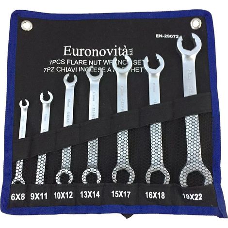 CHIAVI INGLESI A FORCHETTA APERTE CHIAVE COMBINATE 7 PZ KIT DA 6×8 A 19×22