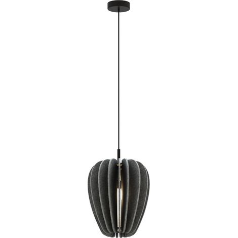 Maytoni Cambio Slim Lampadario moderno a sospensione nero 1xE27 paralume grigio (1/5)