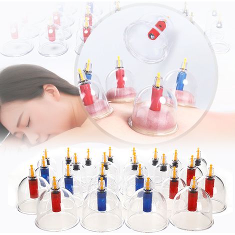 24 pcs Vide Ventouses Chinoises Medicale Therapeutique Avec 12 Tête Magnétique en Plastique (1/7)