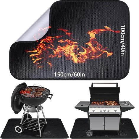 Tapis Ignifuge 100 150 cm Tapis de Protection Pliable Tapis de Sol Tapis de Barbecue pour barbecues, poêles, sols, pelouses (1/5)