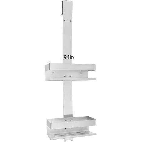 Étagère de Salle de Bain, 2 Niveaux, Acier Inoxydable Antirouille, Argent (1/2)