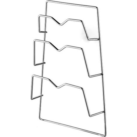 Support mural multifonction à 3 niveaux pour couvercles de casseroles, en acier inoxydable, avec planche à découper intégrée. Idéal pour la cuisine. (1/5)
