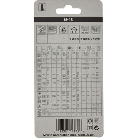 Makita A-85628 lama seghetto 9 TPI • HCS • B-10 • Legno/Compensato • 5pz (1/2)