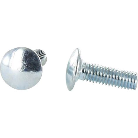 TRCC JAPY tête ronde collet carré M6X15 Collet bas 1.5 Diamètre de tête: 13.5 Acier zingué - 10 pièces (1/4)