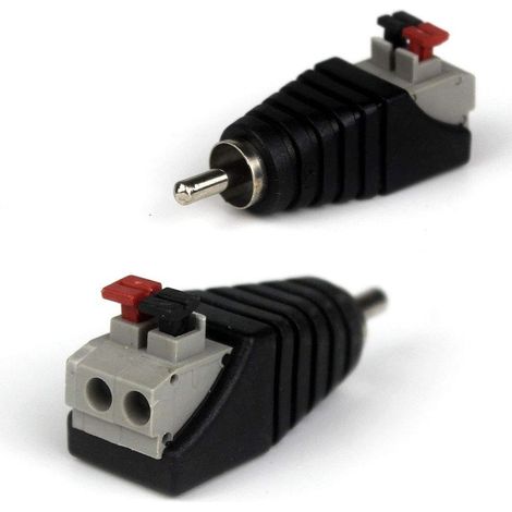 2-Pairs RCA Male Femelle vers 2 bornes à Femelle AV Audio Vidéo Ressort Appuyez sur Type connecteur Adaptateur (1/4)