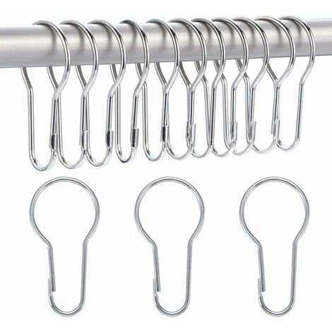 Ganci ad anello per tenda da doccia, confezione da 40 pezzi da 2,2 mm per ordinare e organizzare, ganci a occhiello per tende da doccia (1/4)