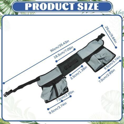 Ceinture porte-outils de nettoyage, ceinture porte-outils à 4 poches, sac à outils pour ceinture de nettoyage, ceinture porte-outils de bricolage pour jardinier, charpentier, électricien, plombier (1/4)