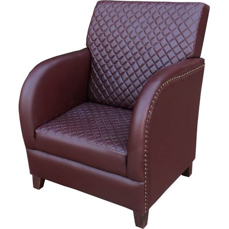 Sillón de polipiel marrón 83x90x87