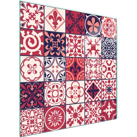 PLAQUE DE PROTECTION EN VERRE POUR POÊLE 50x52 MOSAÏQUE (1/5)