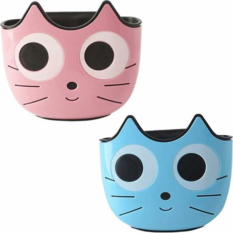 Porte-éponge, Panier d'évier à Suspendre, Suspendus Paniers Égouttoir Rack Panier Suspendu Organisateur D'évier en Plastique Motif Chat de,,2PCS (1/5)